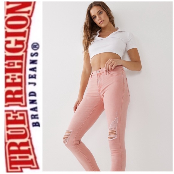 True Religion Halle Mid Rise Distressed Paloma Skinny Jeans NWT - Picture 4 of 16
